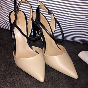 Express heels size 6.5. Black and cream.
